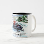 Tasse 2 Couleurs Motoneige - Dessin masculin (Devant droit)