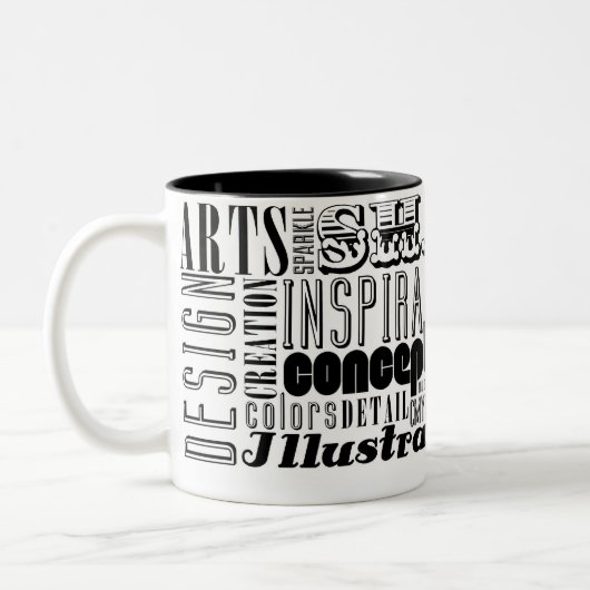 Tasse 2 Couleurs Mots créatifs (Gauche)