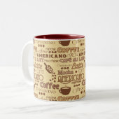 Tasse 2 Couleurs Mots de café (Devant gauche)