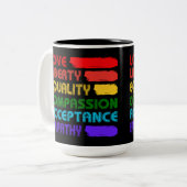 Tasse 2 Couleurs Mots Pour Vivre Par (Devant gauche)