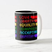 Tasse 2 Couleurs Mots Pour Vivre Par (Devant droit)