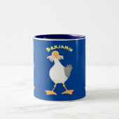 Tasse 2 Couleurs Mouette drôle avec frites dessin animé (Centre)