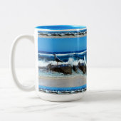 Tasse 2 Couleurs Mouette Sur Les Rochers De Plage, (Gauche)