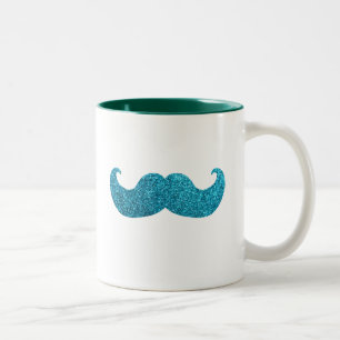 Tasse 2 Couleurs Moustache bleue de Bling (graphique de parties