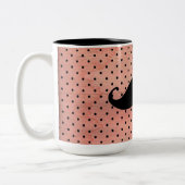 Tasse 2 Couleurs Moustache drôle sur l'arrière - plan rose mignon (Gauche)