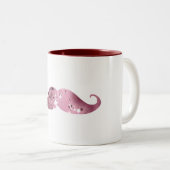 Tasse 2 Couleurs Moustache rose drôle de Bling (Devant droit)