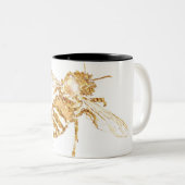 Tasse 2 Couleurs Mouton d'abeilles d'or (Devant droit)