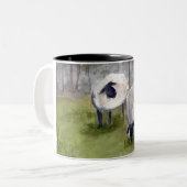 Tasse 2 Couleurs Mouton de pâturage rustique (Devant gauche)