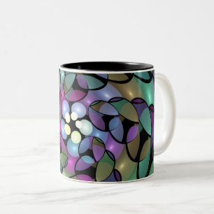 Tasse 2 Couleurs Mouvements colorés Art Abstrait Frappe Fractal