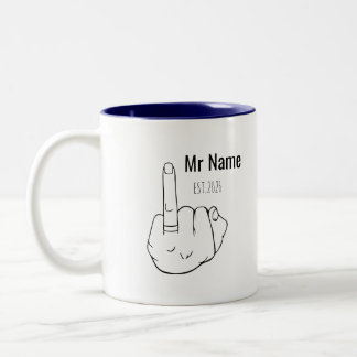 Tasse 2 Couleurs Mr Newly Wed Personalised Engagement Ring Finger 
