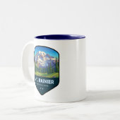 Tasse 2 Couleurs Mt. Rainier National Park Shield (Devant gauche)