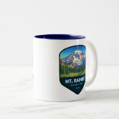 Tasse 2 Couleurs Mt. Rainier National Park Shield (Devant droit)