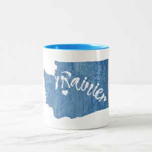 Tasse 2 Couleurs Mt. Rainier Washington Grain de Bois