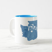 Tasse 2 Couleurs Mt Rainier Washington Wood Grain (Devant gauche)