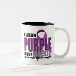 Tasse 2 Couleurs Mucoviscidose : Pourpre pour la nièce