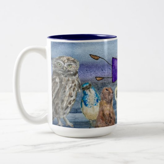 Tasse 2 Couleurs Mug#2 Joanna Flying over Animals (Gauche)