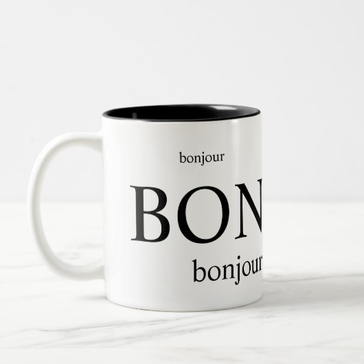 Tasse 2 Couleurs Mug/BONJOUR (Gauche)