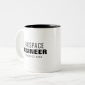 Tasse 2 Couleurs Mug, ingénieur aérospatial (Devant gauche)
