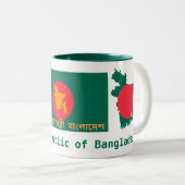 Tasse 2 Couleurs Mug/tasse de Bangladesh (Devant droit)
