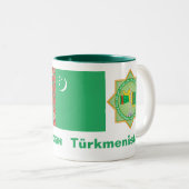 Tasse 2 Couleurs Mug/tasse de Turkménistan (Devant droit)
