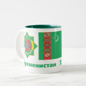 Tasse 2 Couleurs Mug/tasse de Turkménistan (Devant gauche)