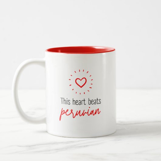 Tasse 2 Couleurs Mug: This heart beats peruvian (Gauche)
