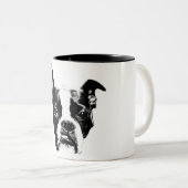 Tasse 2 Couleurs Muggin moyen ! Attitude de Boston Terrier (Devant droit)
