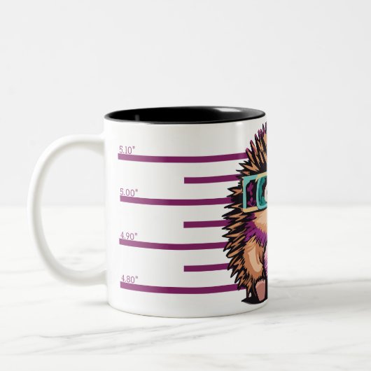 Tasse 2 Couleurs Mugshot d'amour de hérisson (Gauche)