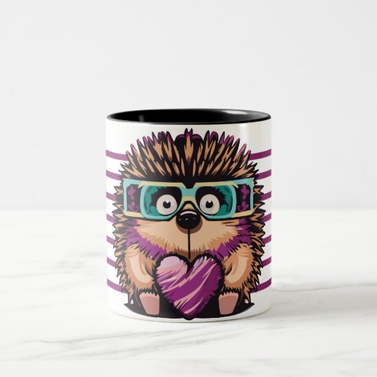 Tasse 2 Couleurs Mugshot d'amour de hérisson (Centre)