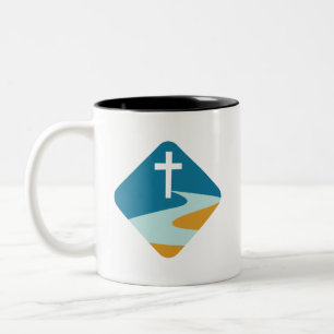Tasse 2 Couleurs Mugue Jésus Croix sur une Rivière