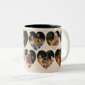 Tasse 2 Couleurs Mugueuse Collage Photo Beige avec Cadres en Forme  (Devant droit)