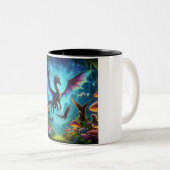 Tasse 2 Couleurs Multicolor Dragon Volant (Devant droit)