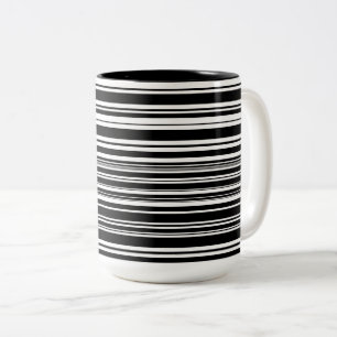 Tasse 2 Couleurs Multitudes de rayures noires et blanches inégales