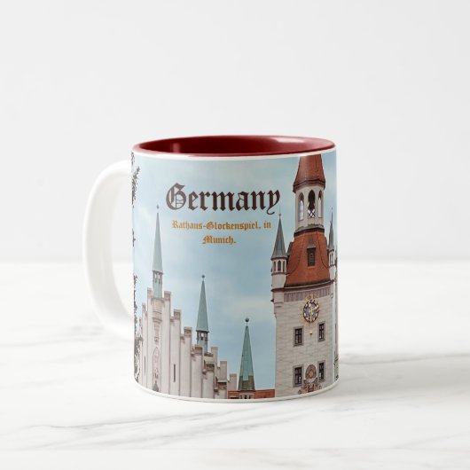 Tasse 2 Couleurs Munich allemand, personnalisable (Devant gauche)