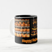 Tasse 2 Couleurs Mur Citrouille d'Halloween (Devant gauche)