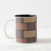 Tasse 2 Couleurs Mur de briques gris pêche rose (Gauche)