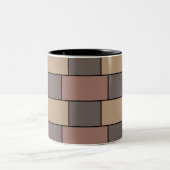 Tasse 2 Couleurs Mur de briques gris pêche rose (Centre)