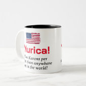Tasse 2 Couleurs Murica...Plus Karens par habitant (Devant gauche)
