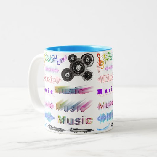 Tasse 2 Couleurs Musique (Devant gauche)