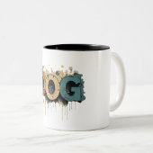 Tasse 2 Couleurs Musique Amoureux des chiens (Devant droit)