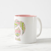 Tasse 2 Couleurs Musique avec impression - Word Cloud (Devant droit)
