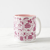 Tasse 2 Couleurs Musique blanche cerise de champignons (Devant droit)