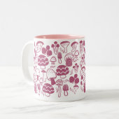 Tasse 2 Couleurs Musique blanche cerise de champignons (Devant gauche)