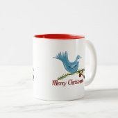 Tasse 2 Couleurs Musique bleu de Noël (Devant droit)