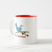 Tasse 2 Couleurs Musique bleu de Noël (Devant gauche)