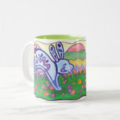 Tasse 2 Couleurs Musique Bunny de Pâques (Devant gauche)