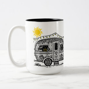 Tasse 2 Couleurs Musique Camper Bloom Retro