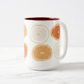 Tasse 2 Couleurs Musique d'agrumes d'orange citron (Devant droit)