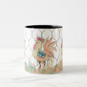 Tasse 2 Couleurs Musique d'aquarelle de coq (Centre)