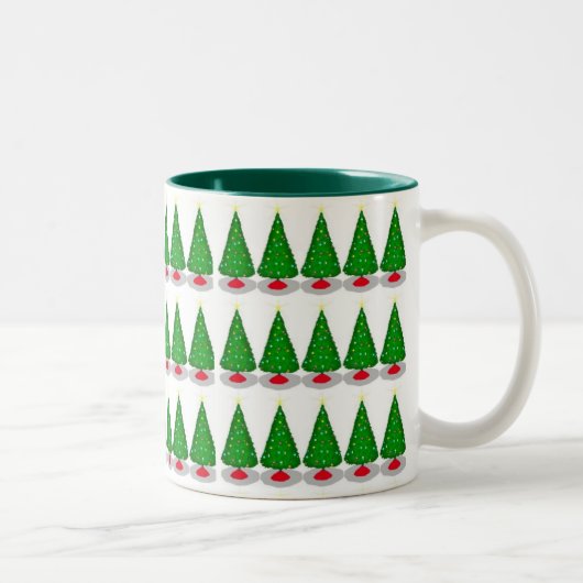 Tasse 2 Couleurs Musique d'arbre de Noël (Droit)